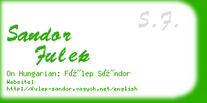 sandor fulep business card